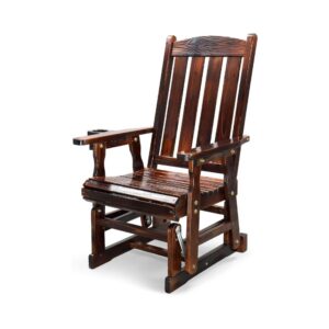 Rustic Glider Chair with Cup Holder