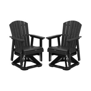 Set-of-2 Midnight Black Swivel Glider Chair
