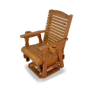 Weather-Resistant Wooden Glider Chair